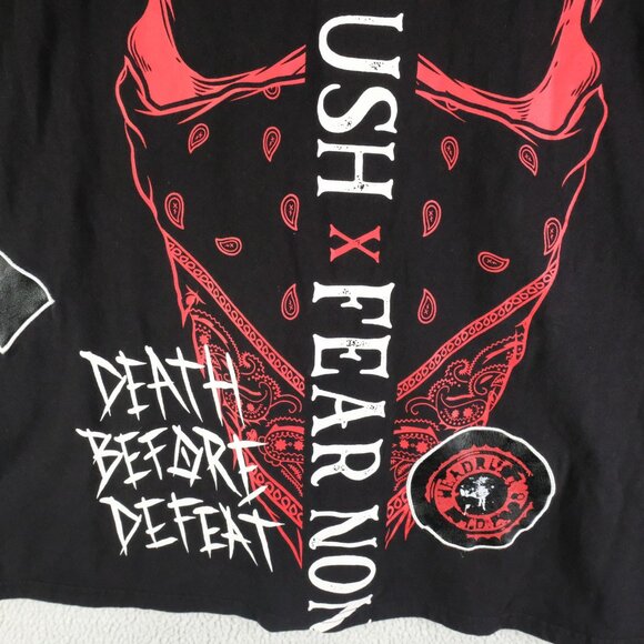 Headrush Shirt Mens 4XL Black Red Fear None Death Before Defeat Graphic Tee MMA - Picture 3 of 9